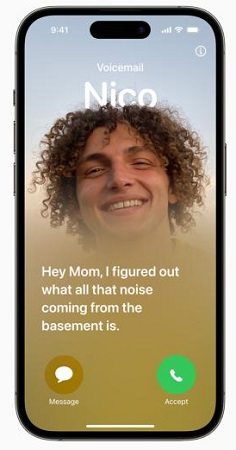 iOS17 ライブ留守番電話